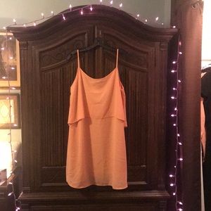 Sheer Peach Spaghetti Strap Dress